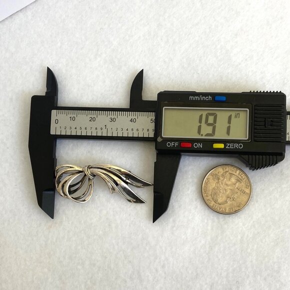 Vintage BEAU Sterling Silver 925 Ribbon Bow Brooch Pin Vintage Brooch - Picture 12 of 16